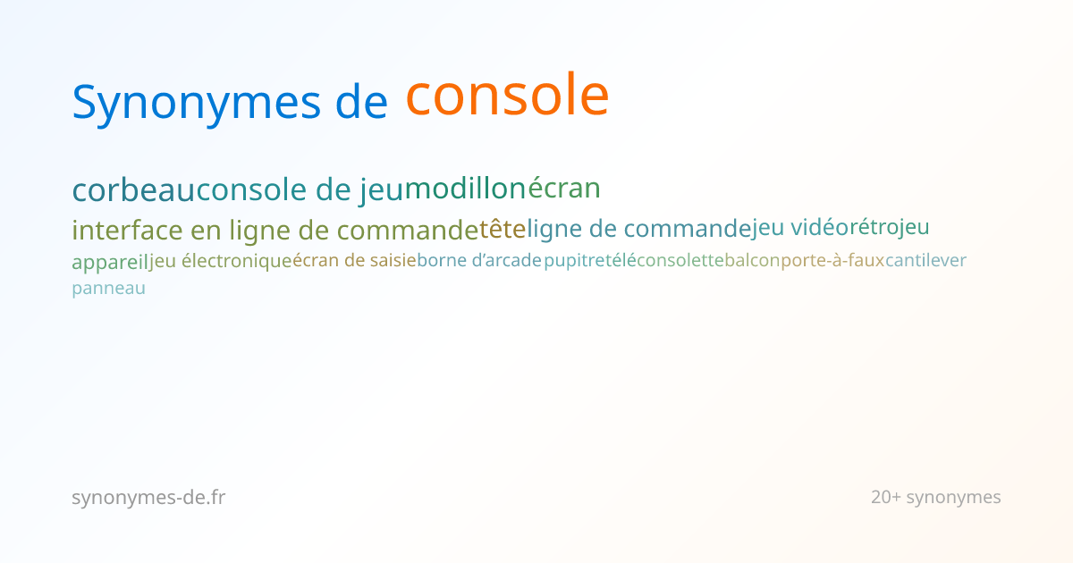 Console : Définitions et 51 Synonymes