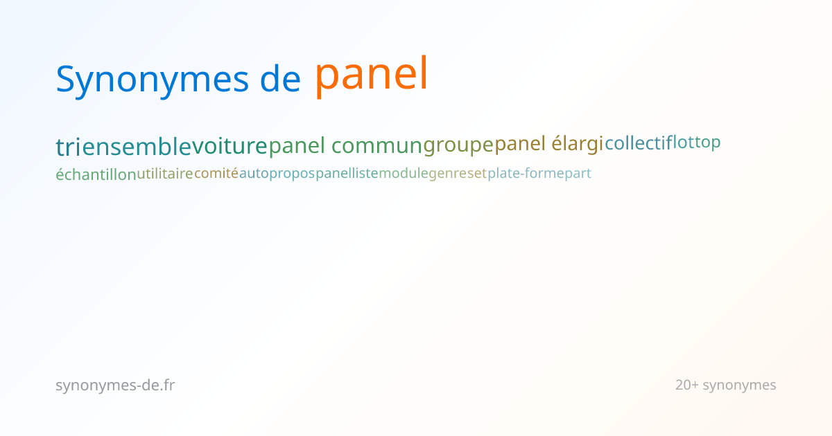 Panel : Définitions et 61 Synonymes